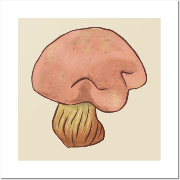 Short Peachy Mushroom Wall Art by danyellysdoodles